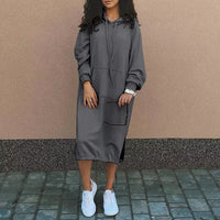 Kaia Casual Dress with Pockets in Grey