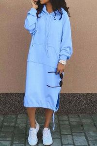 Kaia Casual Dress with Pockets in Sky Blue