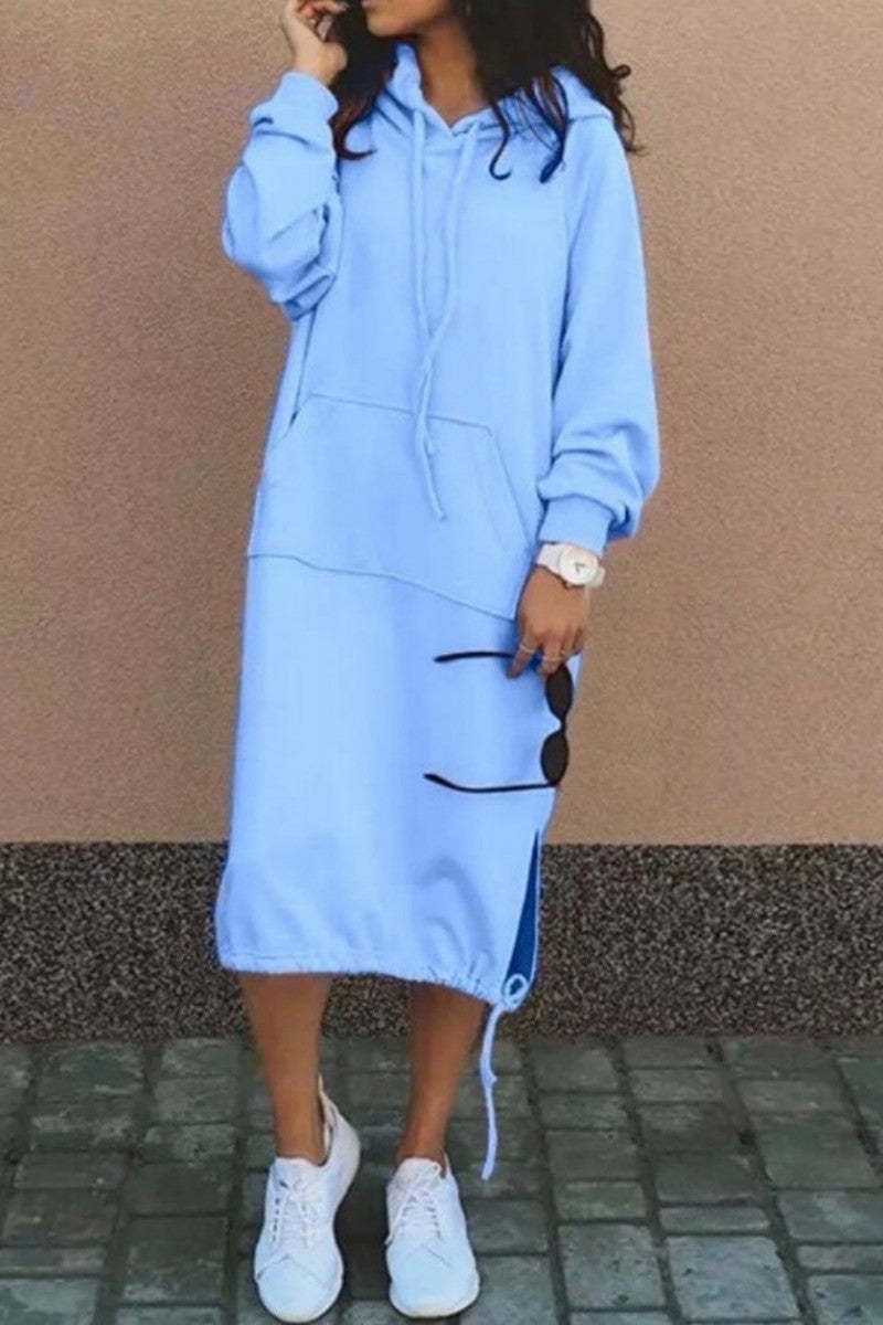 Kaia Casual Dress with Pockets in Sky Blue