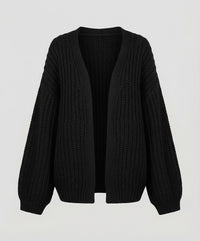 Kaia Comfortable Knit Cardigan with Long Sleeve in Black