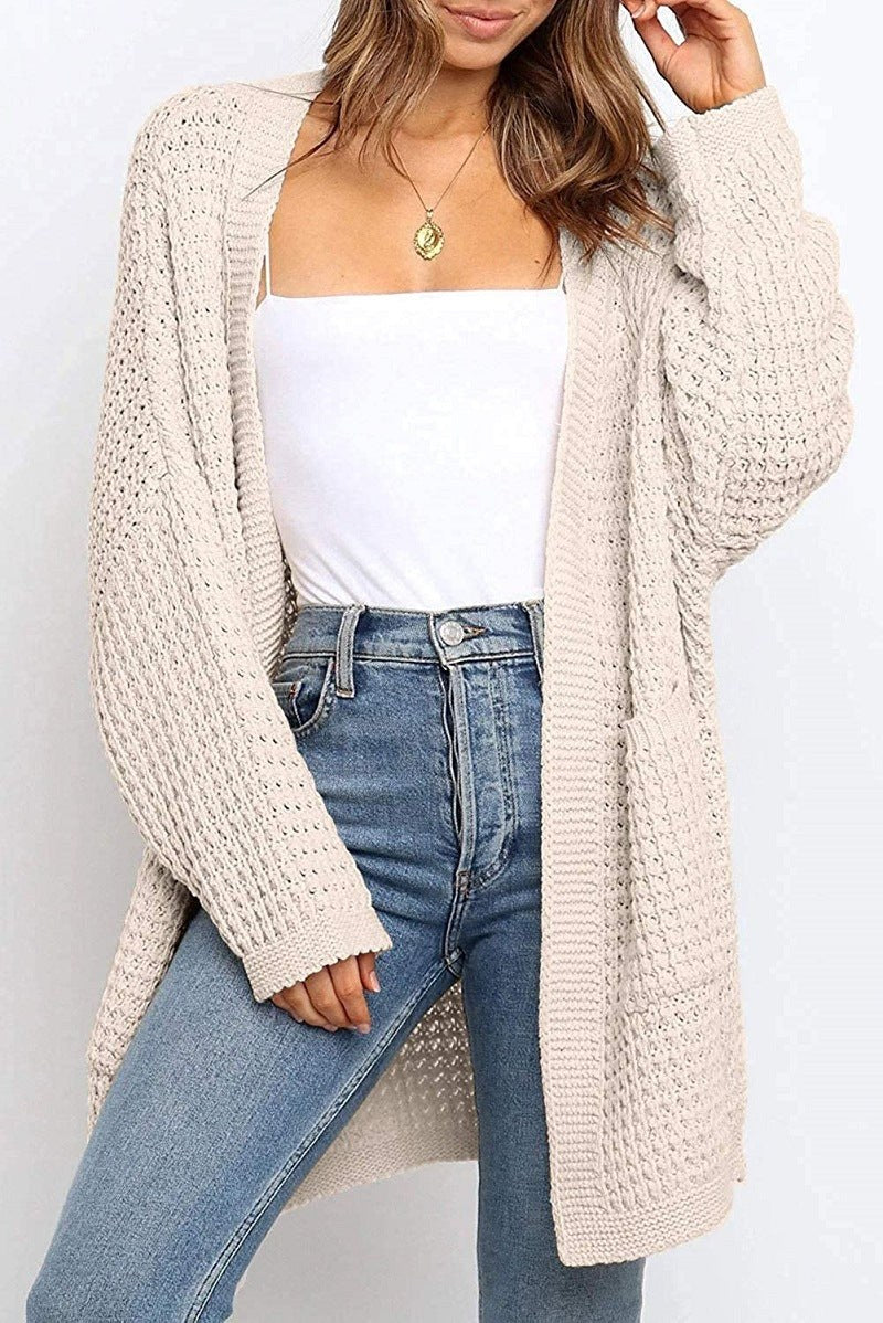 Kaia Knit Cardigan with Pockets in Beige
