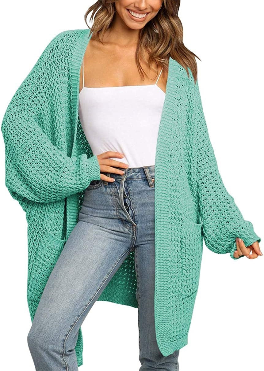 Kaia Knit Cardigan with Pockets in Green