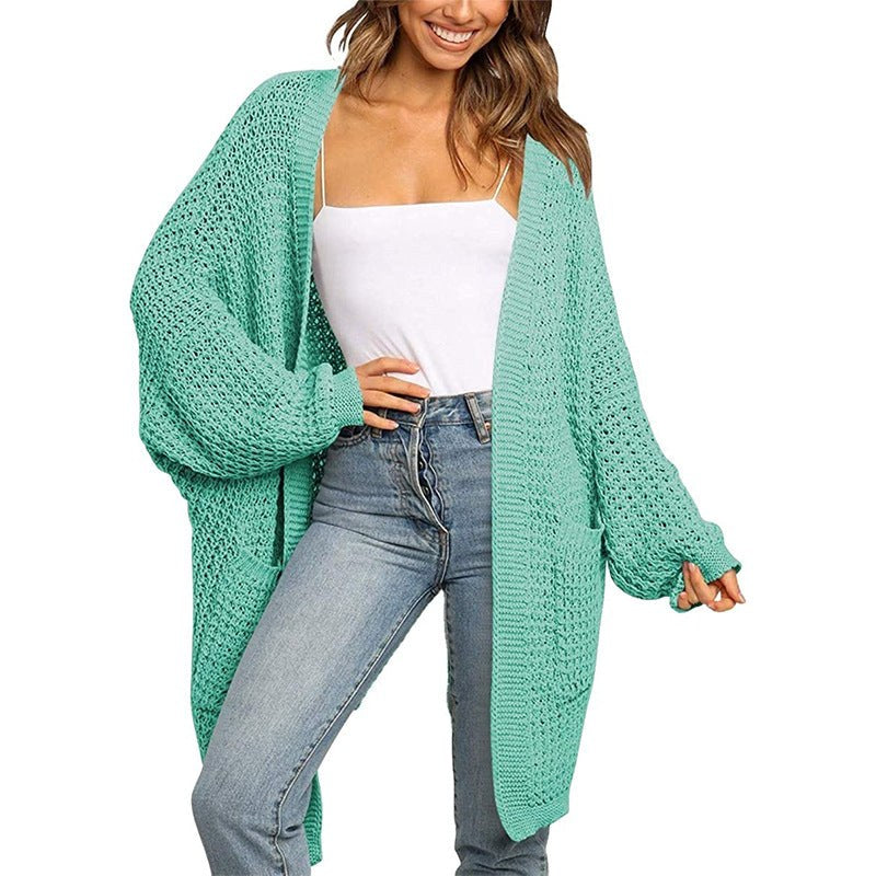 Kaia Knit Cardigan with Pockets in Pink