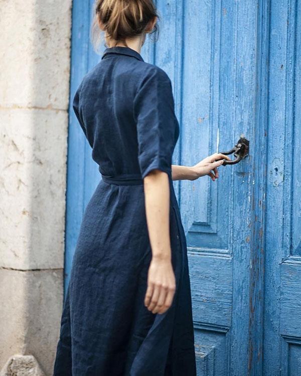 Kaia Linen Dress with Belted