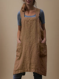 Kaia Linen Dress with Pockets in Khaki