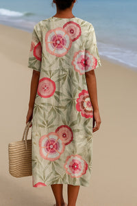 Kaitlyn™ Leaf & Mandala Floral Dress in Pink