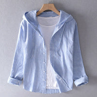 Kalia Breathable Linen Shirt in Blue