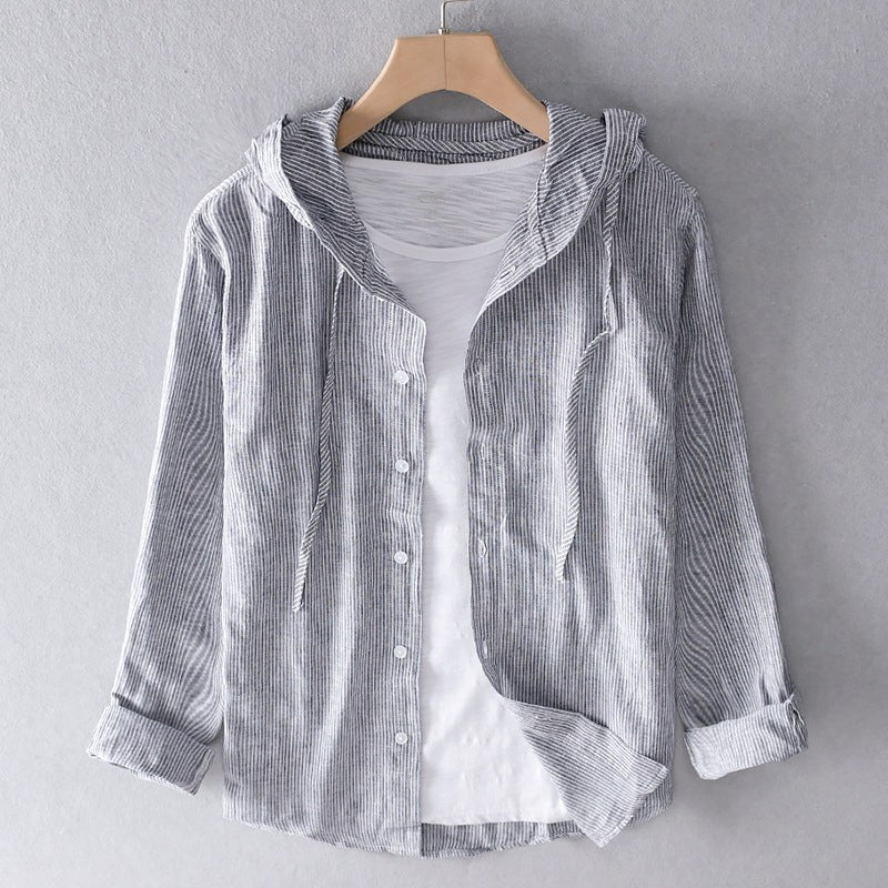 Kalia Breathable Linen Shirt in Grey