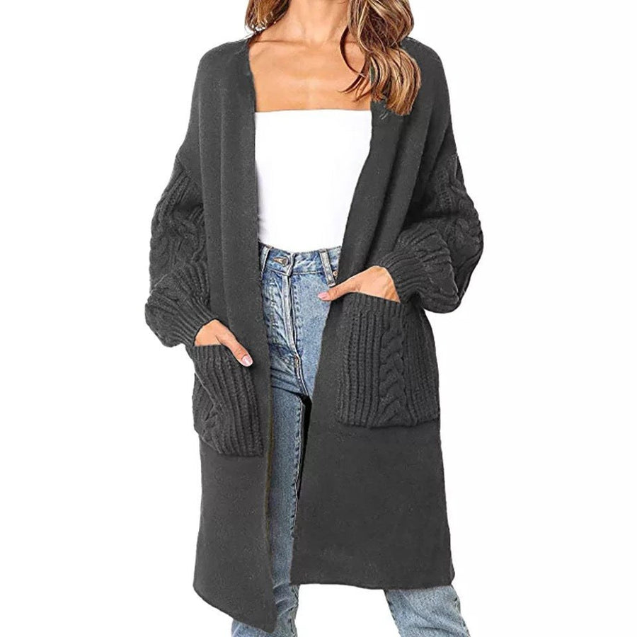 Kalia Knit Bag with Pockets in Dark Grey