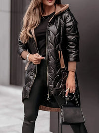 Kara Casual Quilted Jacket with Pockets in Black
