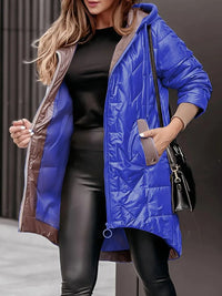 Kara Casual Quilted Jacket with Pockets in Blue