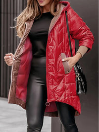 Kara Casual Quilted Jacket with Pockets in Red