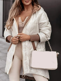 Kara Casual Quilted Jacket with Pockets in White
