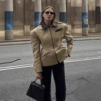 Kara Quilted Jacket with Pockets in Khaki