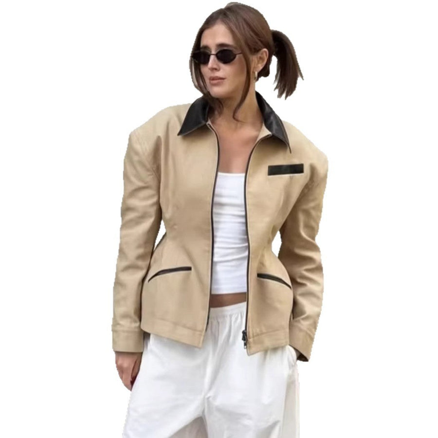Kara Quilted Jacket with Pockets in Khaki