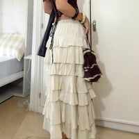 Kara Skirt with Elastic Waist and Ruffles