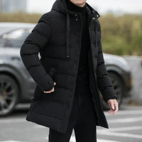Karel Casual Coat with Hood in Black