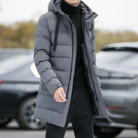Karel Casual Coat with Hood in Grey