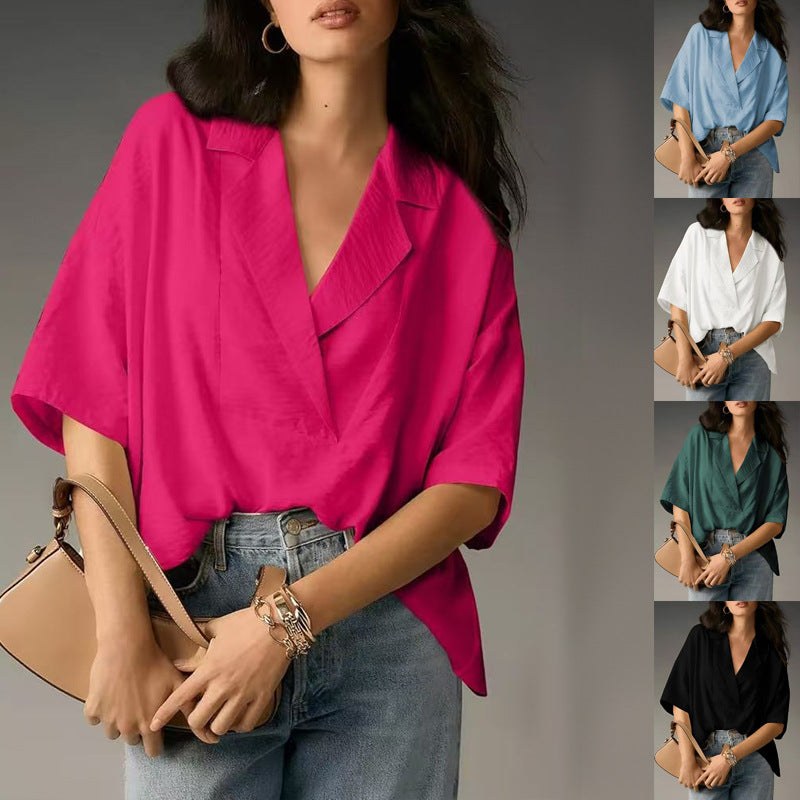 Karina Casual Blouse with V-Neck