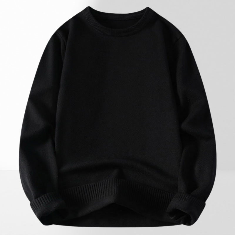 Karina Elegant Sweater with Crew Neck in Black