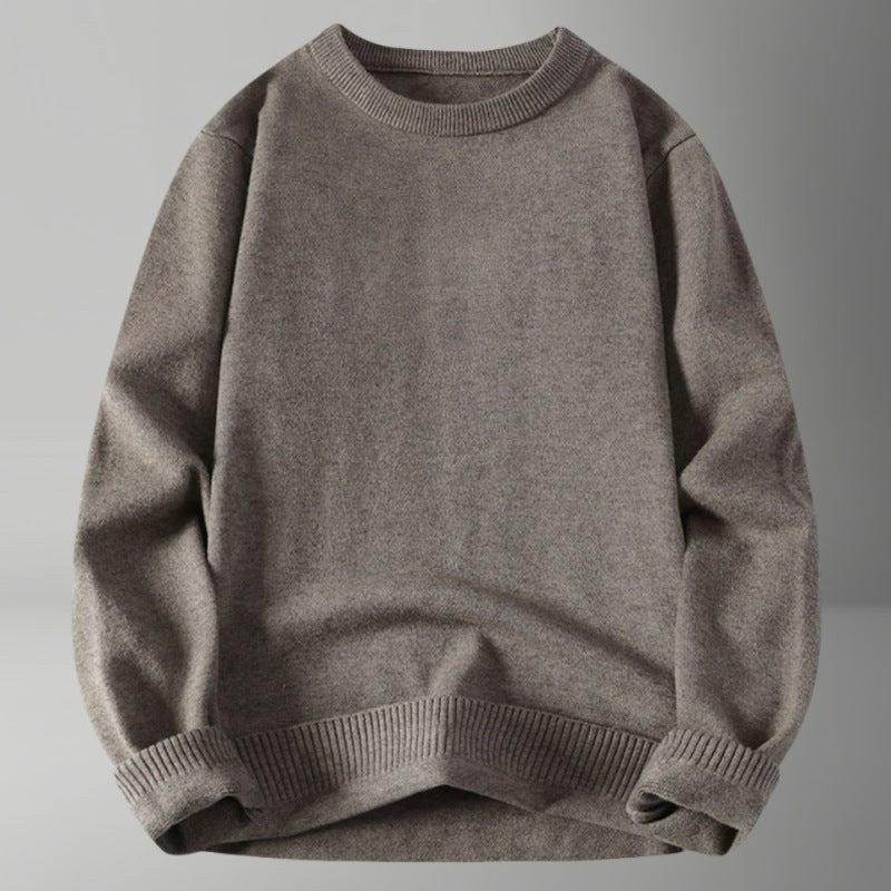 Karina Elegant Sweater with Crew Neck in Camel
