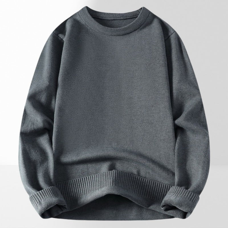 Karina Elegant Sweater with Crew Neck in Grey