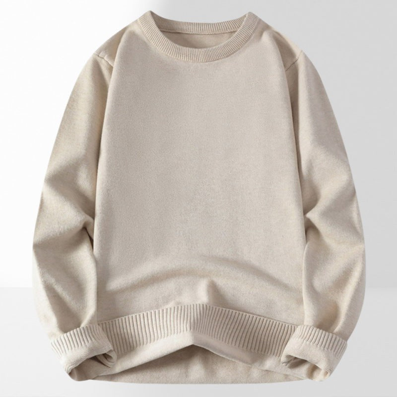 Karina Elegant Sweater with Crew Neck in Khaki