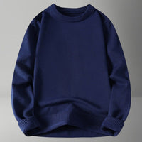 Karina Elegant Sweater with Crew Neck in Navy