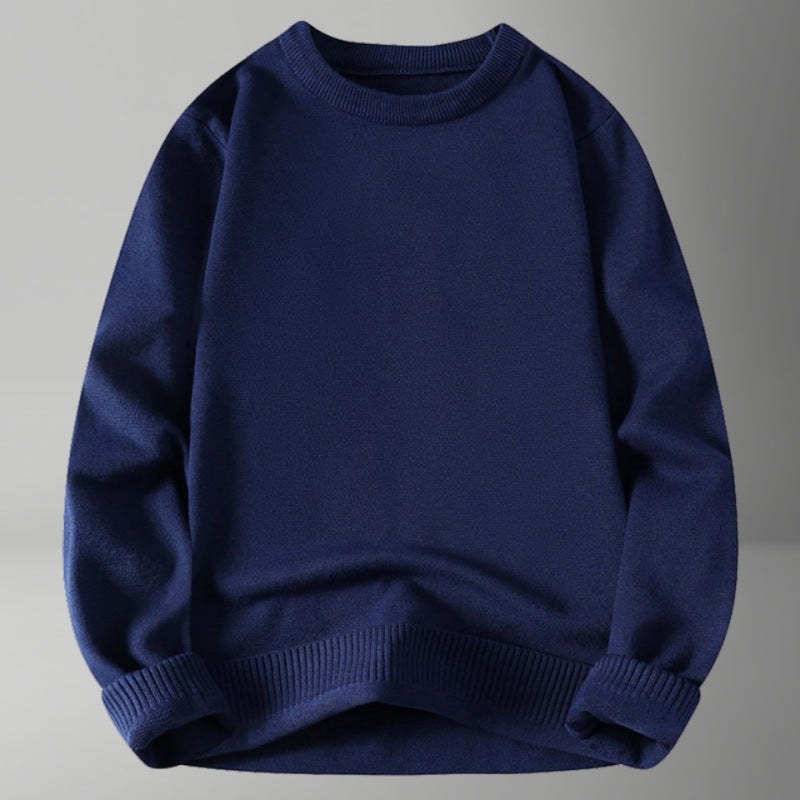 Karina Elegant Sweater with Crew Neck in Navy