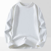 Karina Elegant Sweater with Crew Neck in White