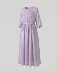Karina Linen Maxi Dress in Purple