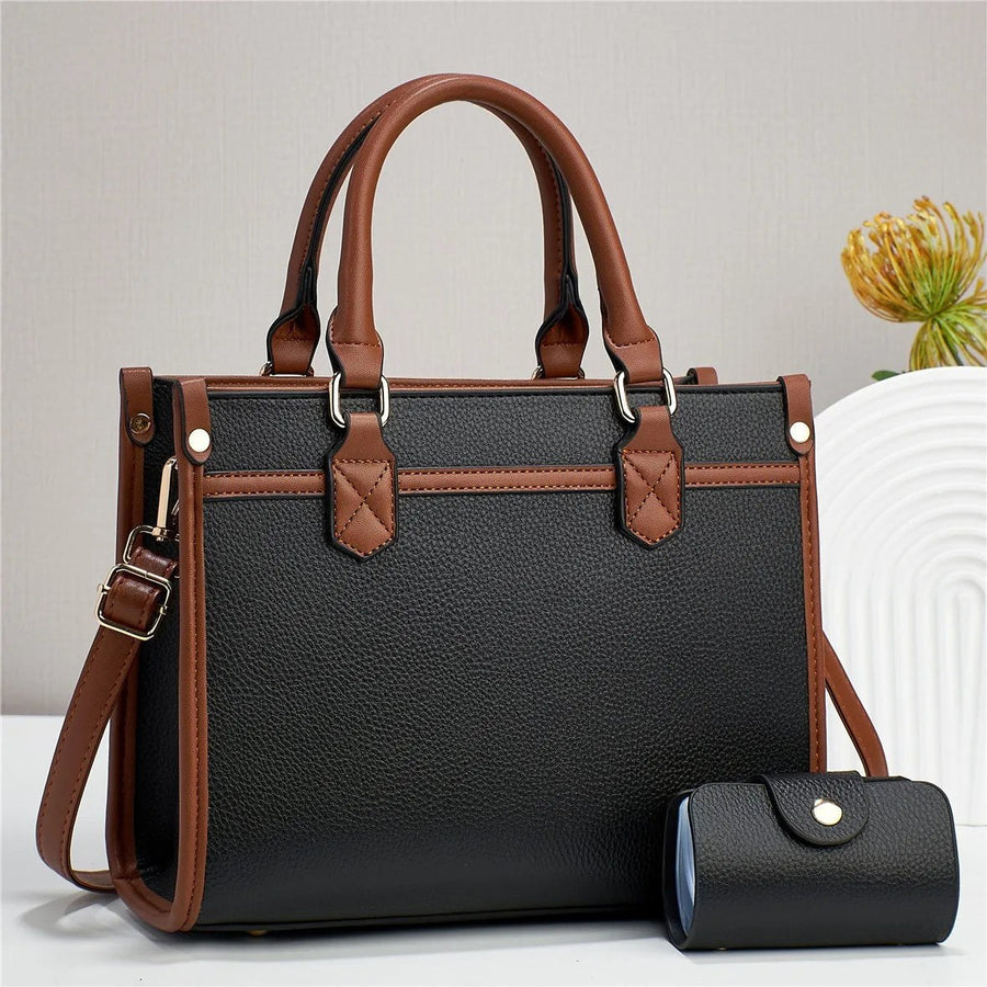 Kate Klein Leather Tote in Charcoal