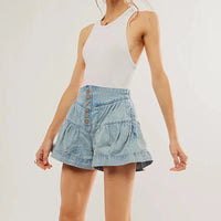 Kate Midrise Denim Shorts in Light Blue