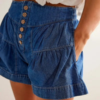 Kate Midrise Denim Shorts in Royal Blue