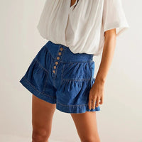 Kate Midrise Denim Shorts in Royal Blue