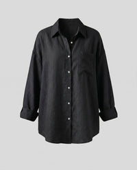 Katia Casual Linen Blouse in Black