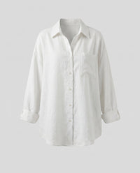 Katia Casual Linen Blouse in White