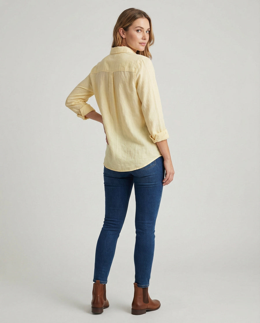 Katia Casual Linen Blouse with Button Front