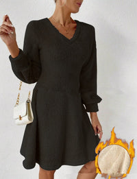 Katia Dress with V-Neck in Black
