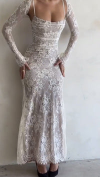 Katia Lace Maxi Dress in White