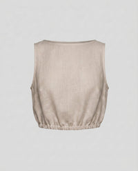 Katja Airy Linen Top in Brown