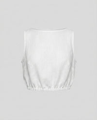 Katja Airy Linen Top in White