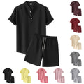 Katja Breathable Set with Short Sleeve and Elastic Waist