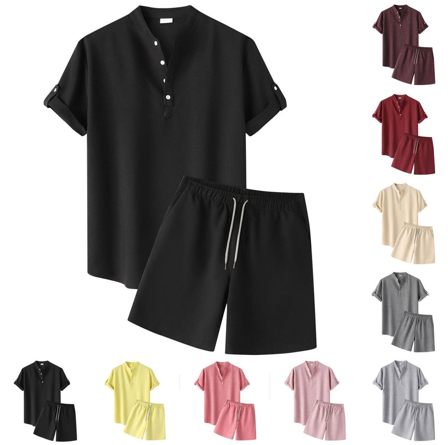 Katja Breathable Set with Short Sleeve and Elastic Waist