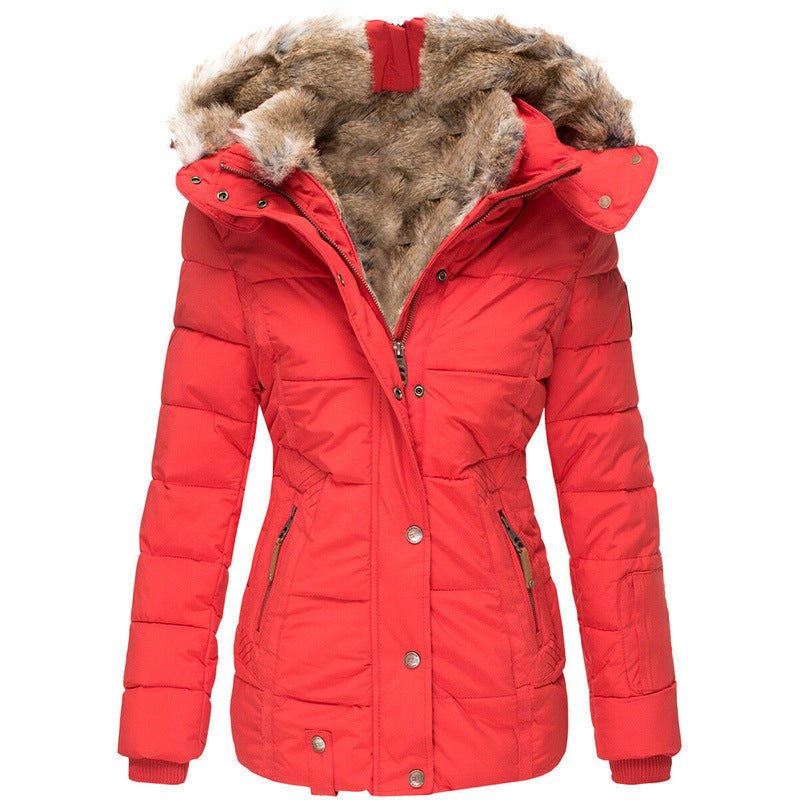 Katja Jacket with Pockets and Hood in Red