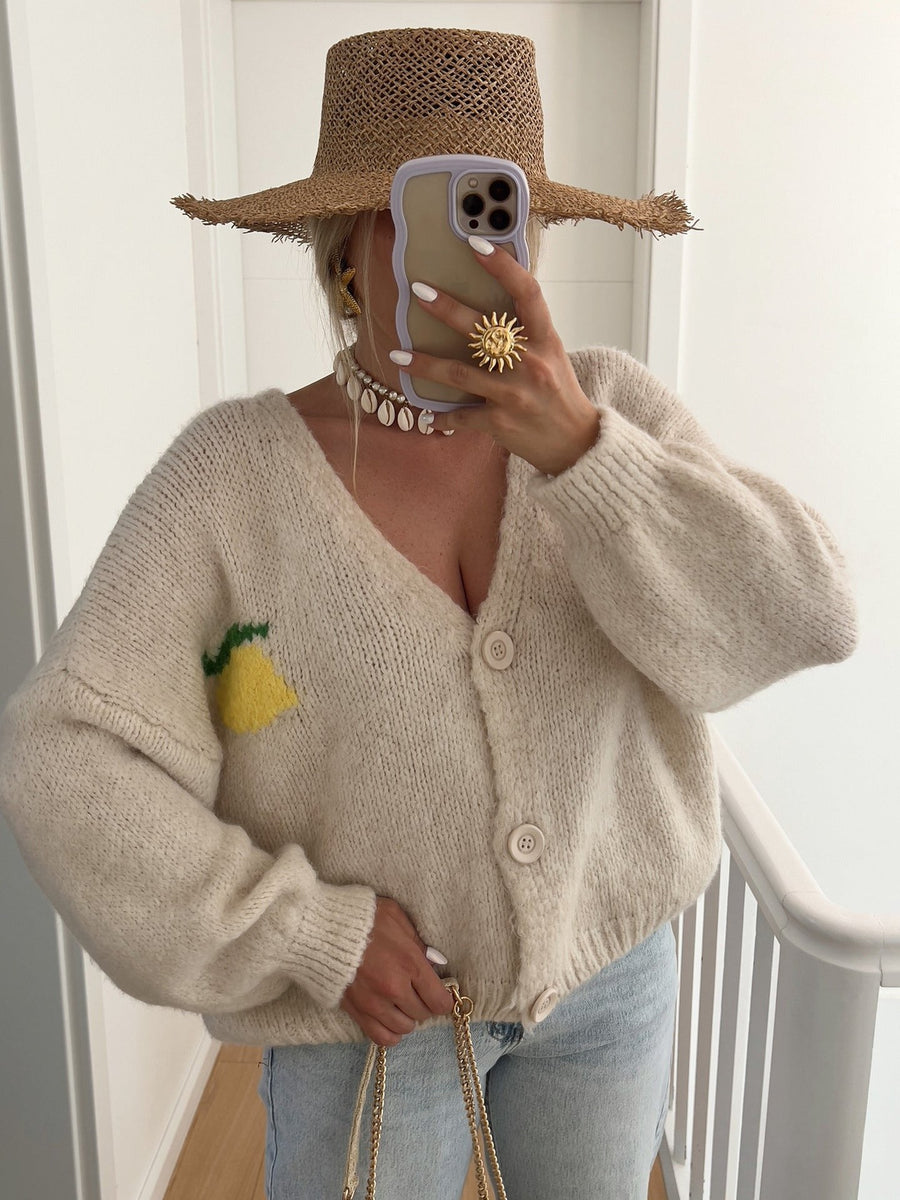 Katja Knit Cardigan in Beige
