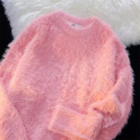 Katja Sweater with Crew Neck in Pink