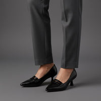Katrina Kitten Heel Pump in Charcoal