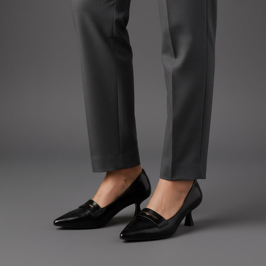 Katrina Kitten Heel Pump in Charcoal