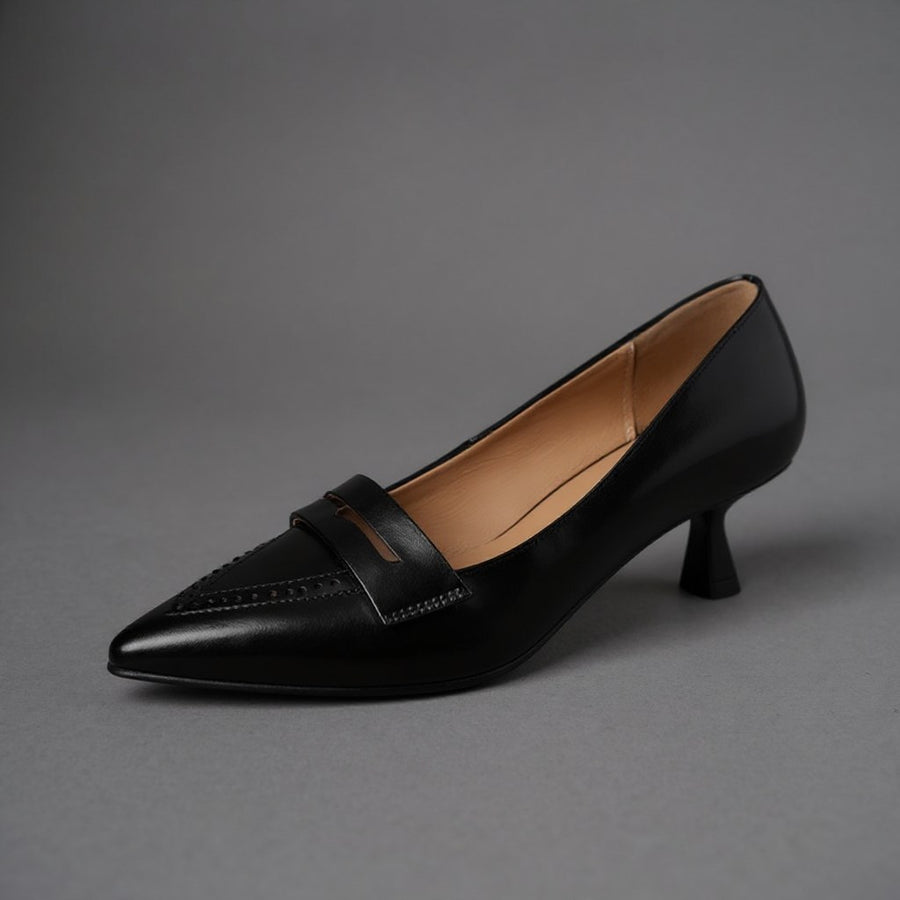 Katrina Kitten Heel Pump in Charcoal